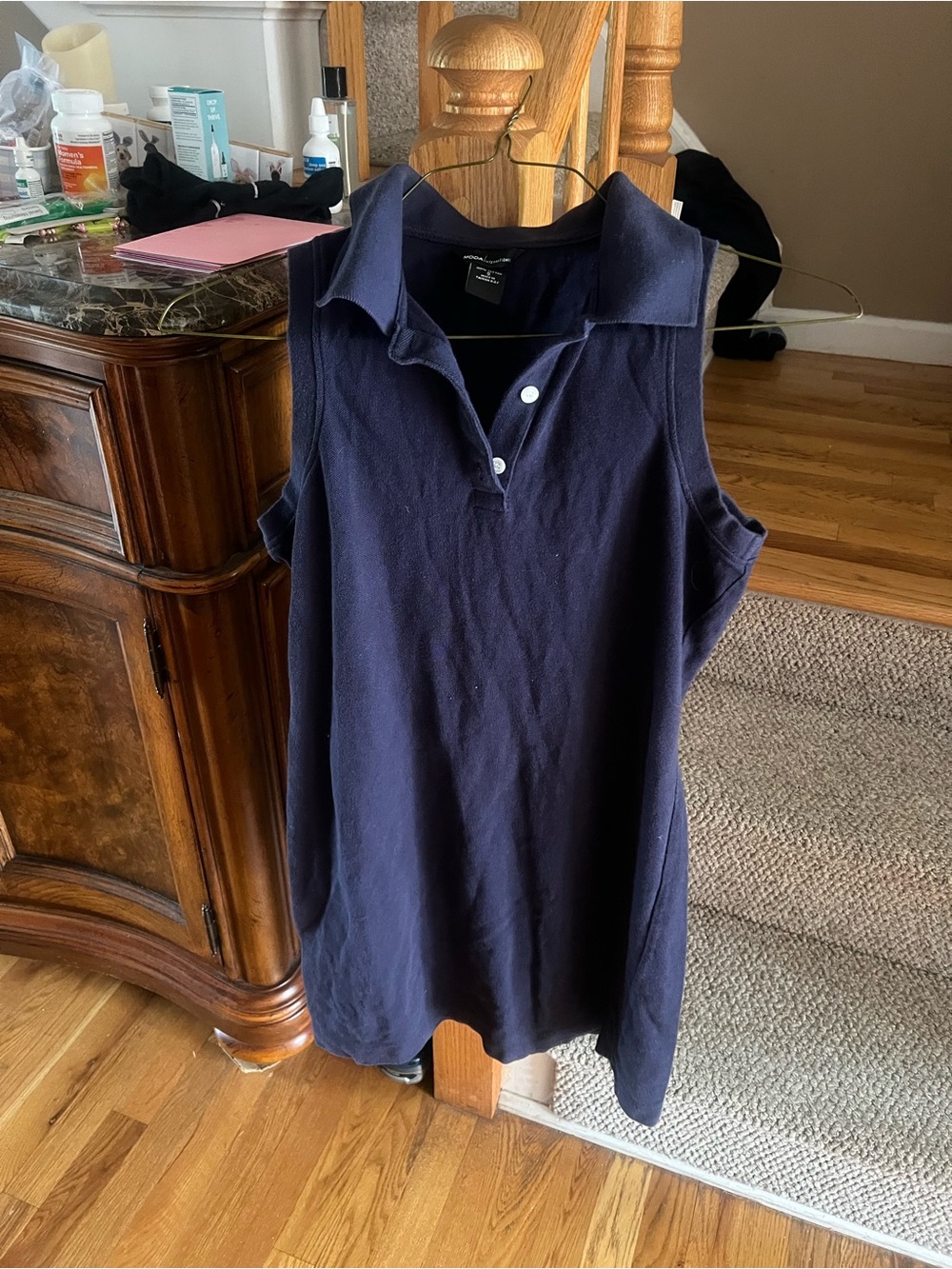 Victoria's Secret Navy Sleeveless tank dress w button top S